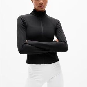 Athleta Crop Salutation Zip-Up Jacket black XL